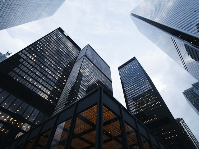City skyline for property research